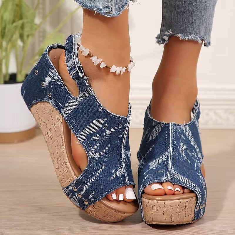 Women's Cork Wedge Sandals