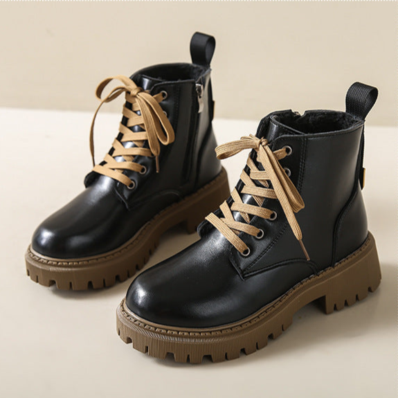 Women's Round Toe Boots Side Zipper