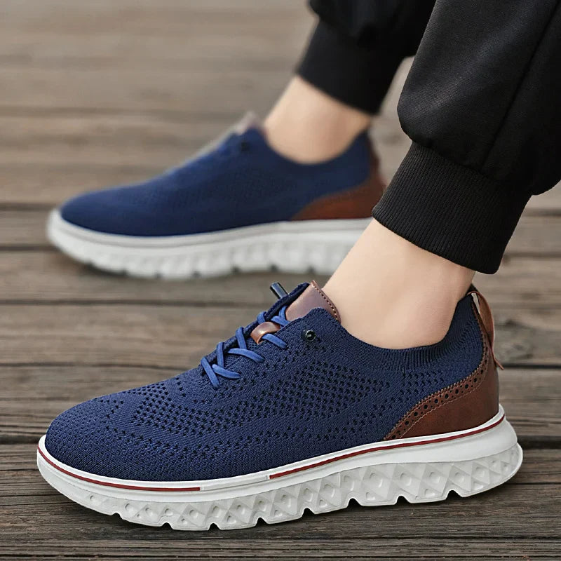Men's Lace-Up Sneakers Knit Upper