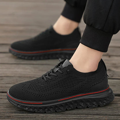 Men's Lace-Up Sneakers Knit Upper