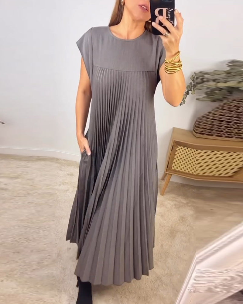 Women's Pleated Maxi Dress Flowy Cocktail
