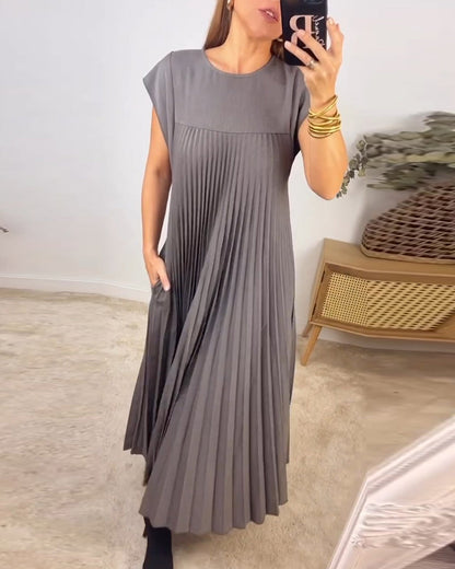 Women's Pleated Maxi Dress Flowy Cocktail