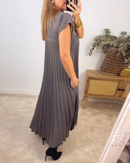 Women's Pleated Maxi Dress Flowy Cocktail