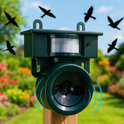 Motion Sensor Bird Repeller Ultrasonic Scarer - Fashinoza
