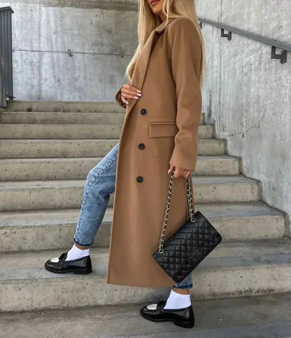 Double-Breasted Winter Coat for Women – Elegant & Structured-Caliboot