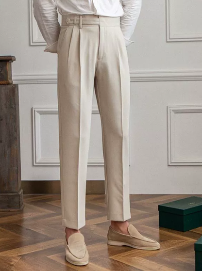 Men's Tailored Trousers Lightweight Flat Front Straight Leg Fit