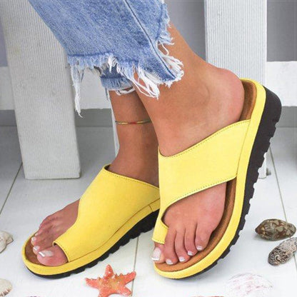 Orthopedic Bunion Corrector Sandals for Women with Arch Support and PU Leather