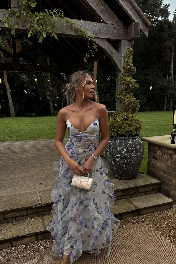 Women's Lace Maxi Dress Floral Garden Wedding Guest