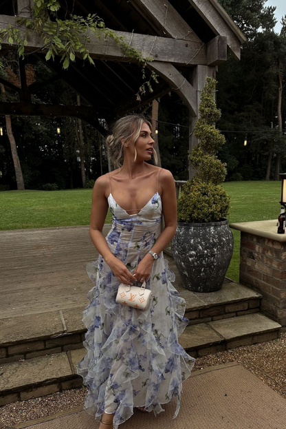 Women's Lace Maxi Dress Floral Garden Wedding Guest