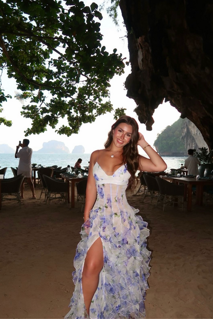 Women's Lace Maxi Dress Floral Garden Wedding Guest