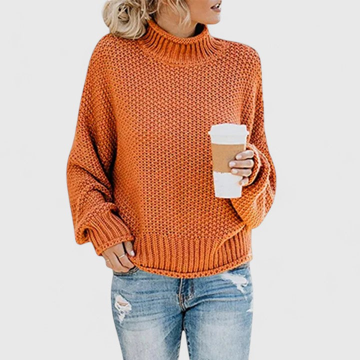 Raina | Classy Textured Knit Turtleneck Sweater