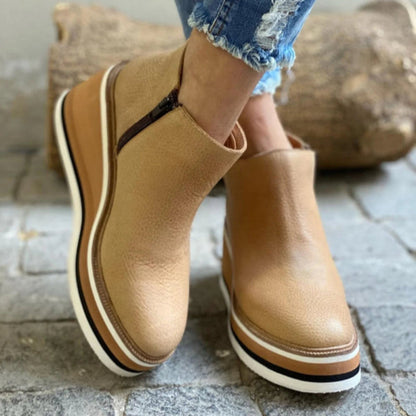 Orthopedic Everyday Platform Zip Ankle Boots