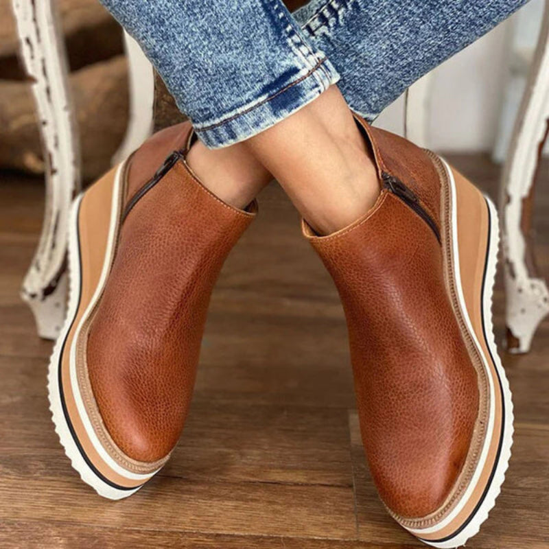 Women's Ankle Boots Wedge Heel Vintage Style