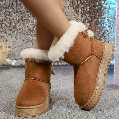 Elegant Bow Snow Boots for Women – Cozy & Stylish Winter Footwear