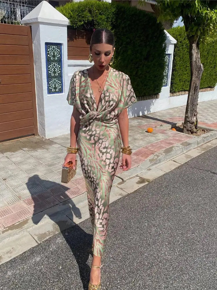 Women's Wrap Dress Elegant Flattering - Fashinoza