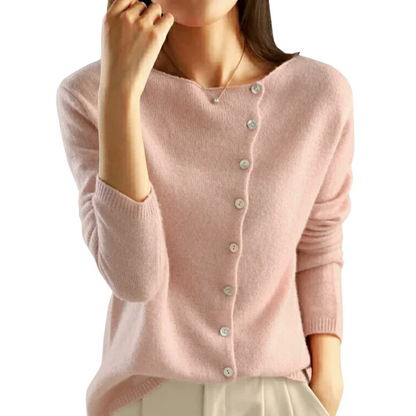 Maelis | Asymmetric Button Knit Top