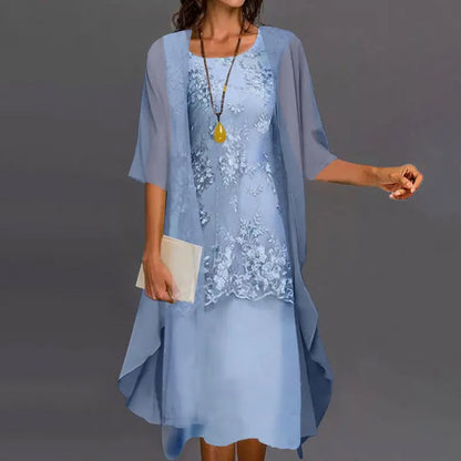 Women's Two-Piece Chiffon Dress Elegant Comfortable - 
Fashinoza