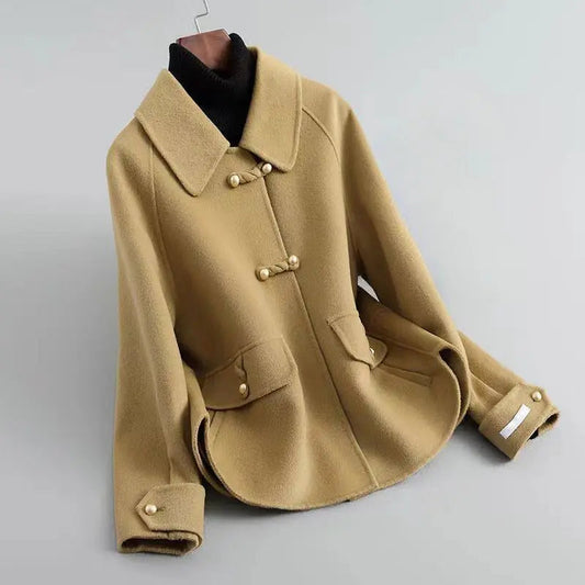 Women's Pearl Button Coat Timeless Elegant Style - 
Fashinoza