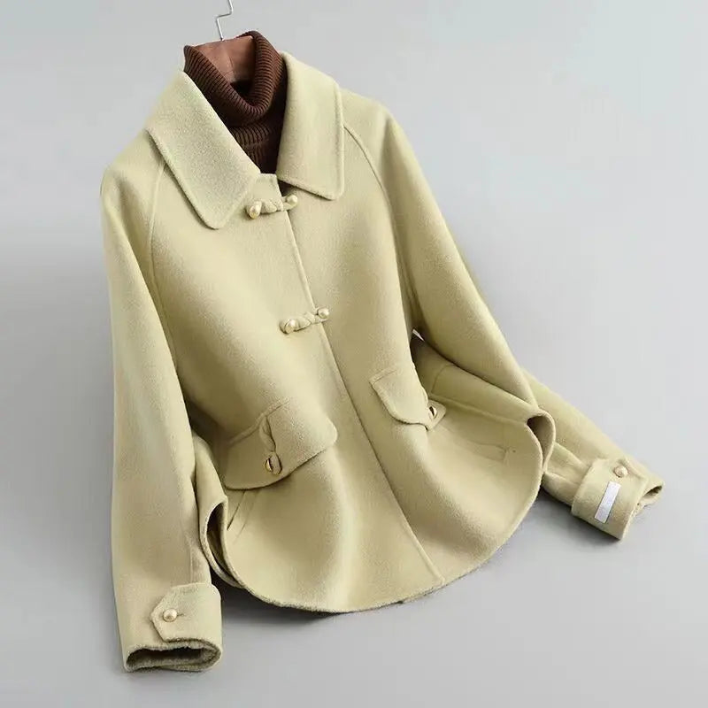 Elegant Pearl Button Coat for Women – Chic & Timeless Winter Style 1