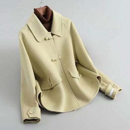 Elegant Pearl Button Coat for Women – Chic & Timeless Winter Style 1
