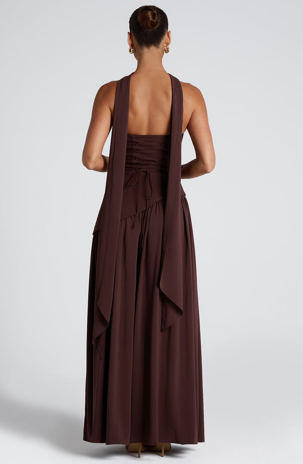 Solenne | Women’s Strapless High Slit Maxi Evening Dress