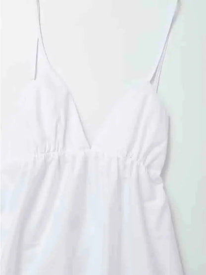 Elegant White Midi Dress for Women – Perfect for Weddings & Summer Events 4