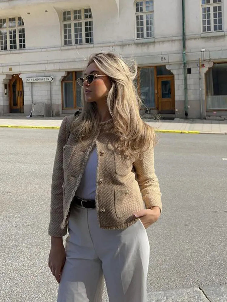 Brooklyn | Women Spring Textured Button Jacket