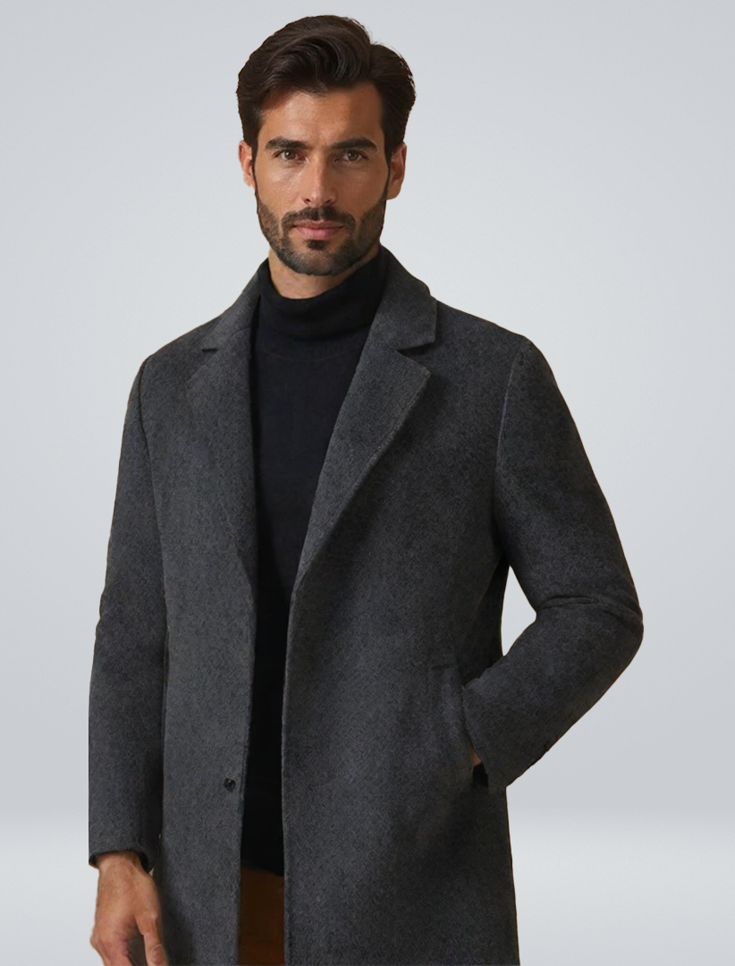 Men's Longline Button Front Winter Coat