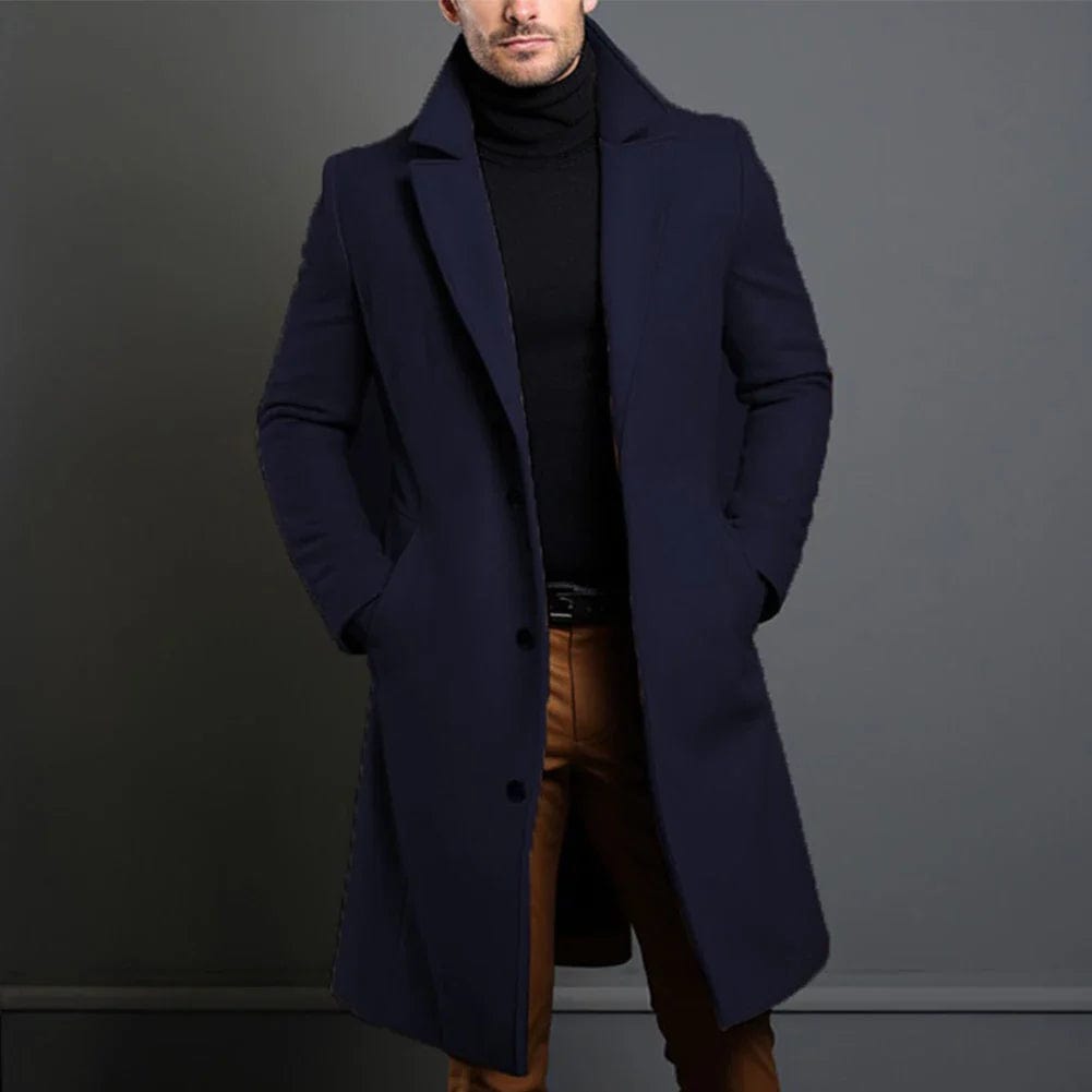 Men's Longline Button Front Winter Coat
