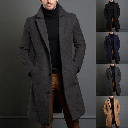 Men's Longline Button Front Winter Coat