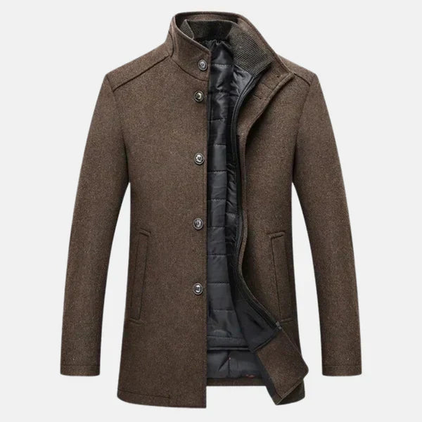 Men's Winter Coat Button Up With Pockets - Fashinoza