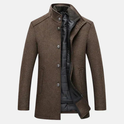 Men's Winter Coat Button Up With Pockets - Fashinoza