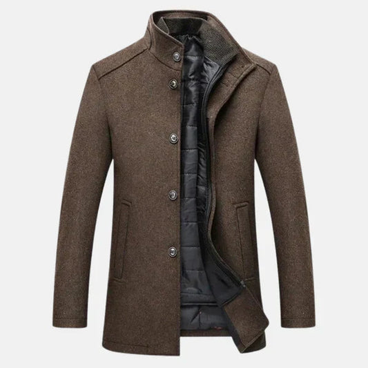 Men's Winter Coat Button Up With Pockets - Fashinoza