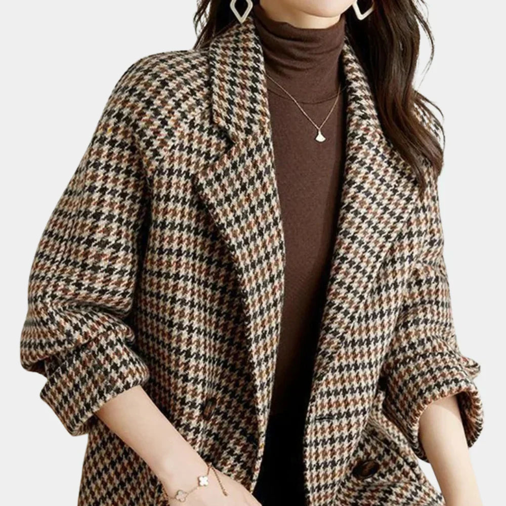 Women's Double-Breasted Classic Coat - Fashinoza