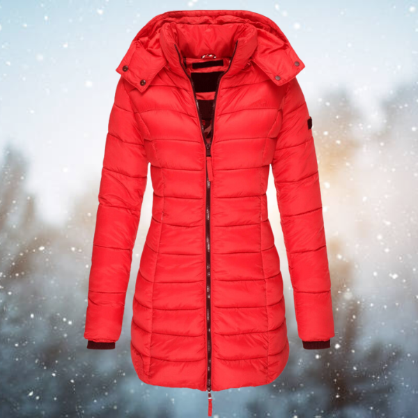 Women's Puffer Jacket Waterproof Hooded Full Length Zip Black