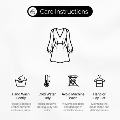 Women's V-Neck Mini Dress Sheer Embellished