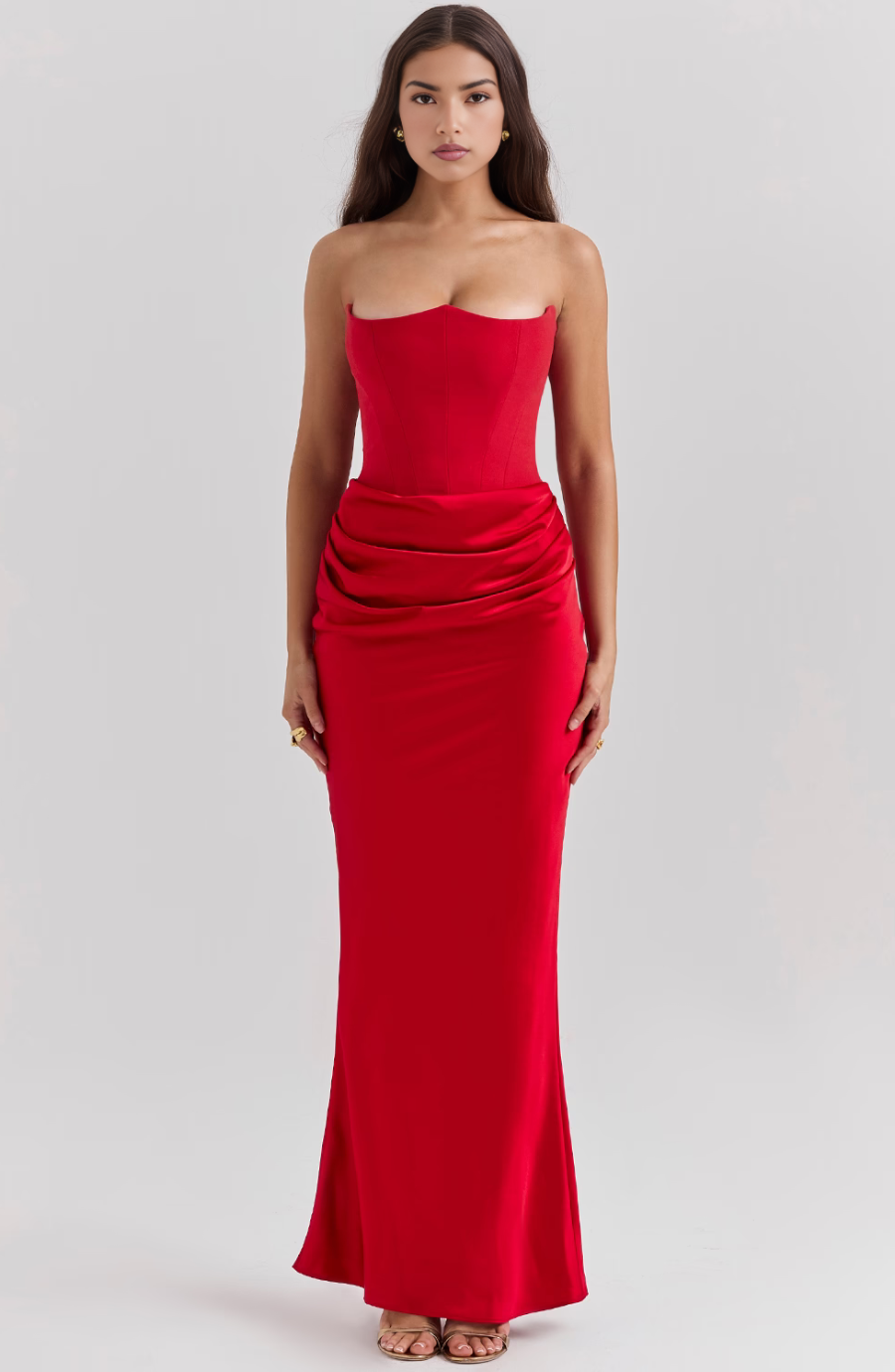Women's Lace Strapless Evening Dress