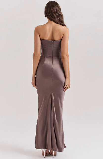 Women's Lace Strapless Evening Dress