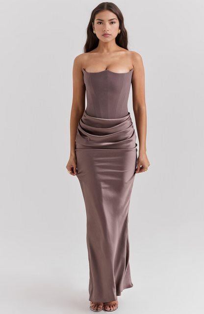 Women's Lace Strapless Evening Dress
