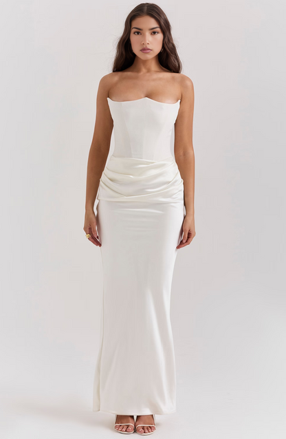 Women's Lace Strapless Evening Dress