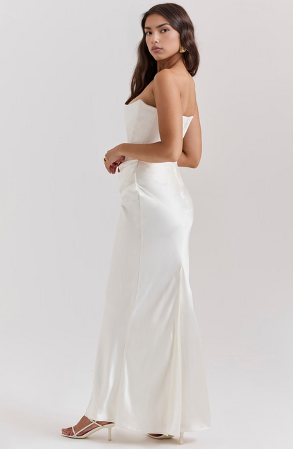 Women's Lace Strapless Evening Dress