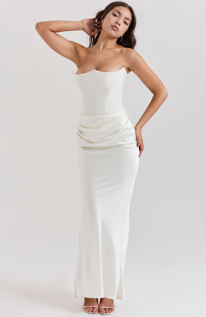 Women's Lace Strapless Evening Dress
