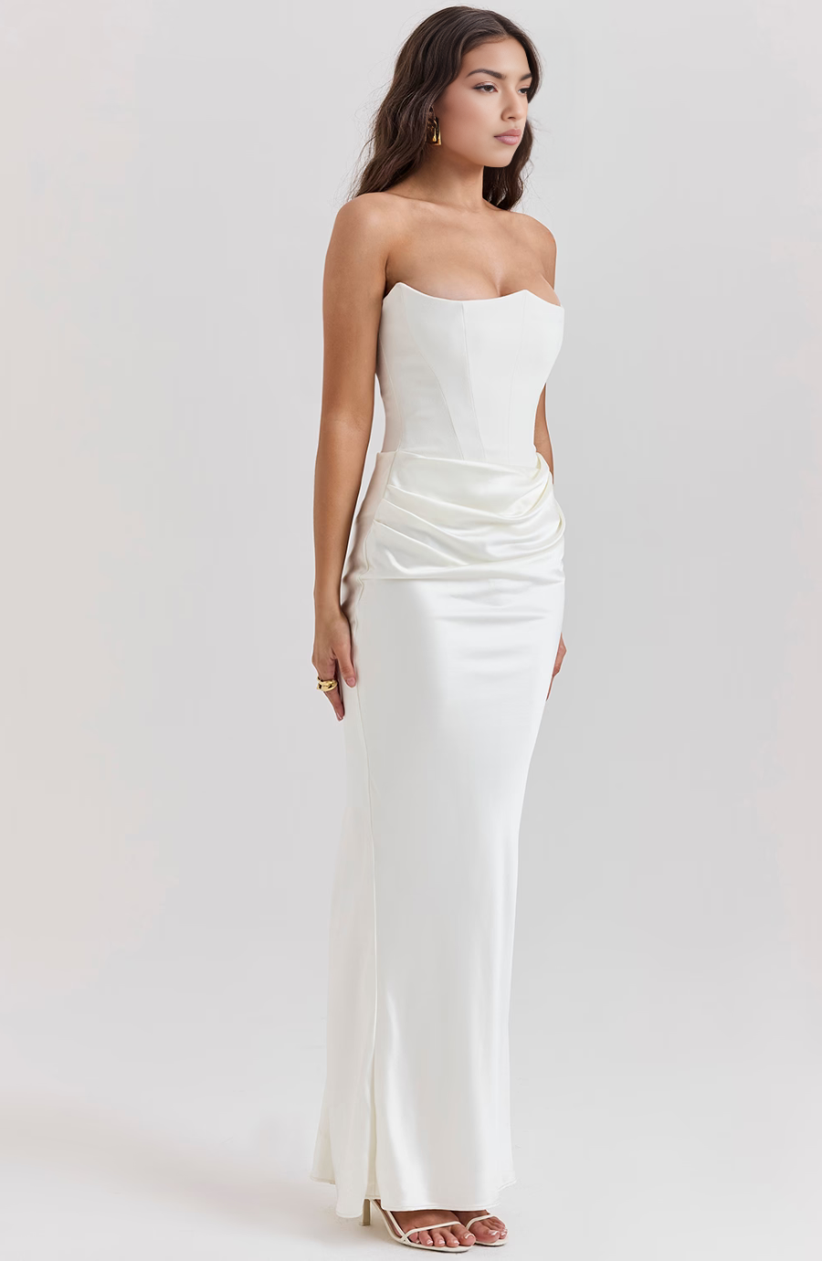 Women's Lace Strapless Evening Dress