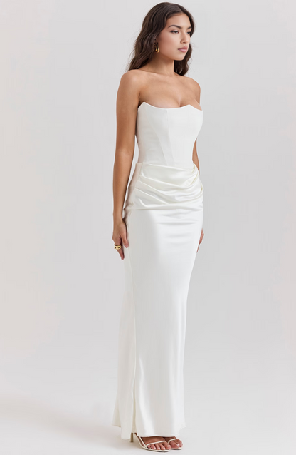 Women's Lace Strapless Evening Dress