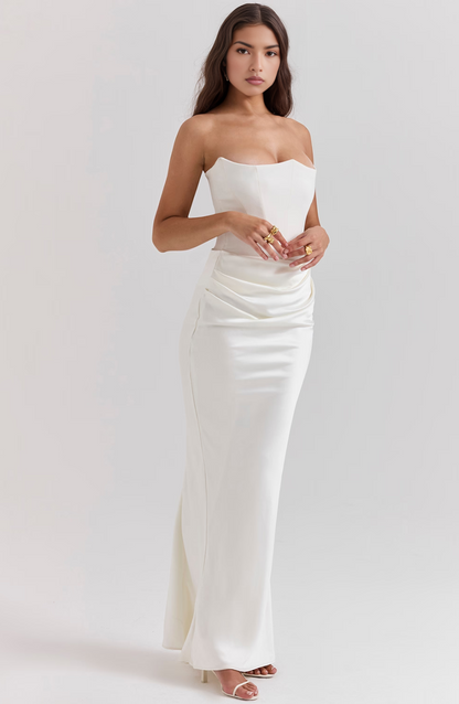 Women's Lace Strapless Evening Dress