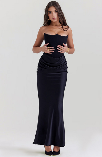 Women's Lace Strapless Evening Dress