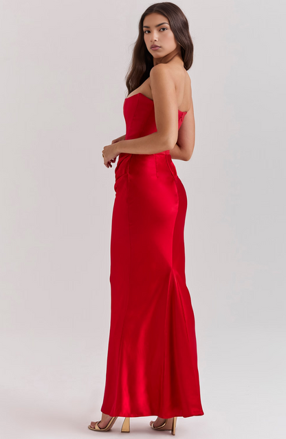 Women's Lace Strapless Evening Dress