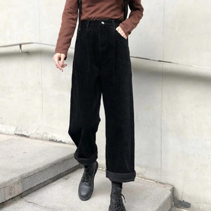 Women's Corduroy Pants Everyday Trousers - Fashinoza