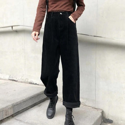 Women's Corduroy Pants Everyday Trousers - Fashinoza