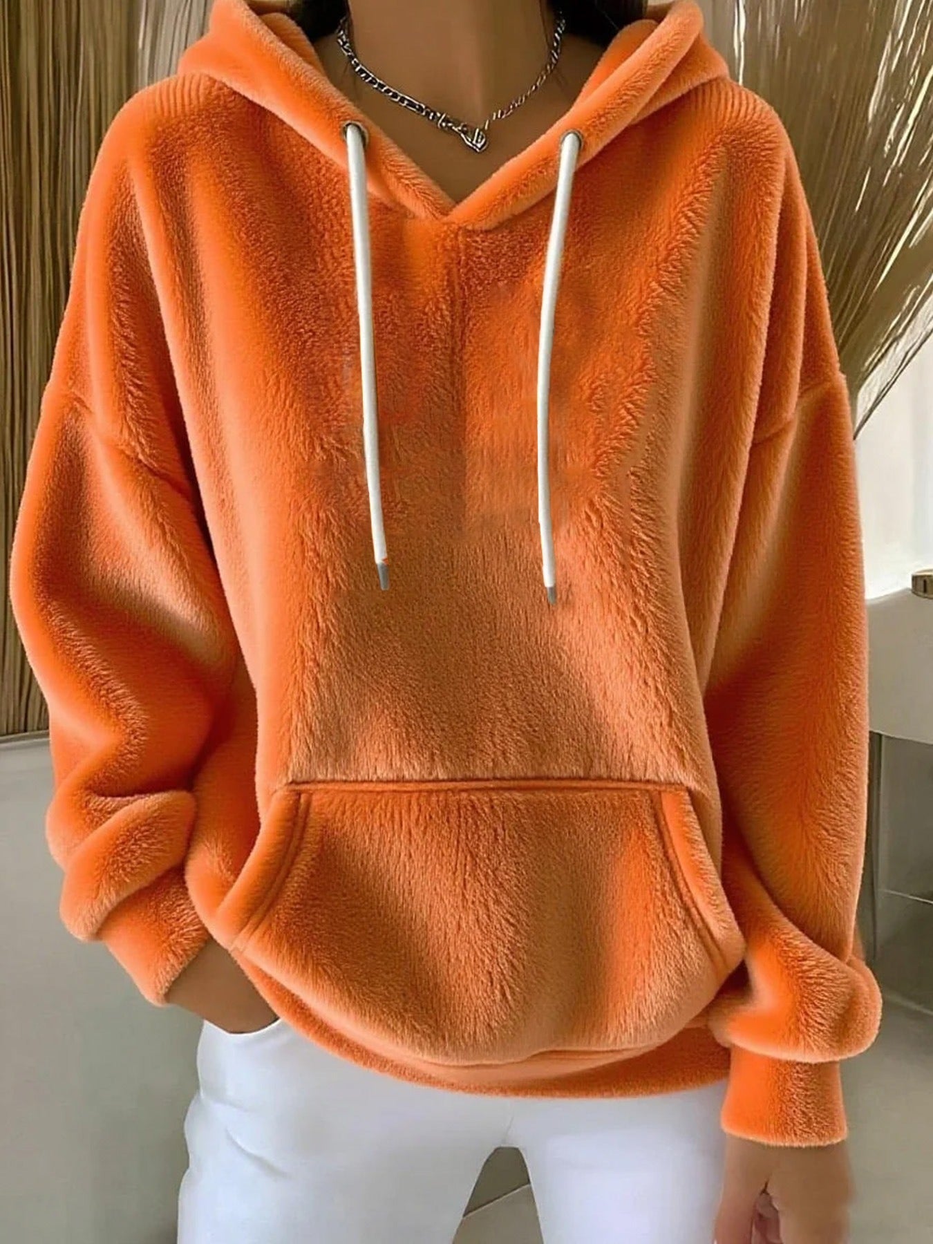 Women's Fleece Hoodie Pullover Kangaroo Pocket - Fashinoza